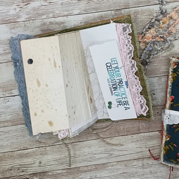 Small Red Floral Junk Journal, Handmade Recycled Journal, Chunky Junk Journal - Picture 15 of 16